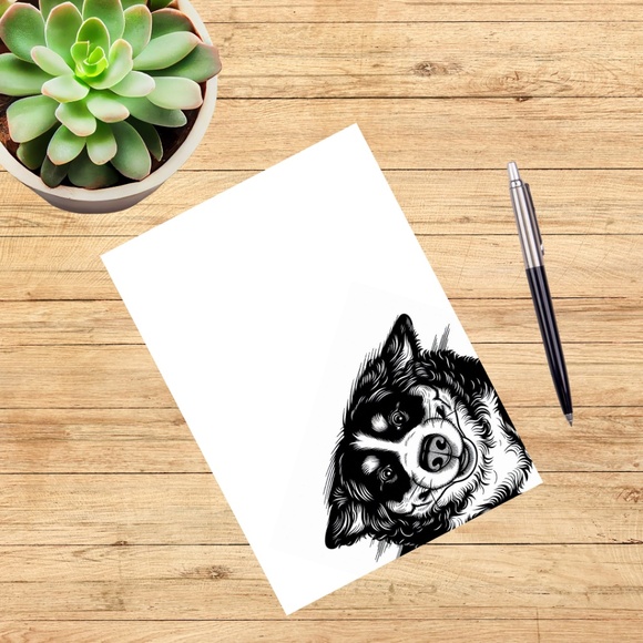 Whimsical Bernese Mountain Dog Blank Notecards with Peel and Stick Envelopes - Picture 4 of 11